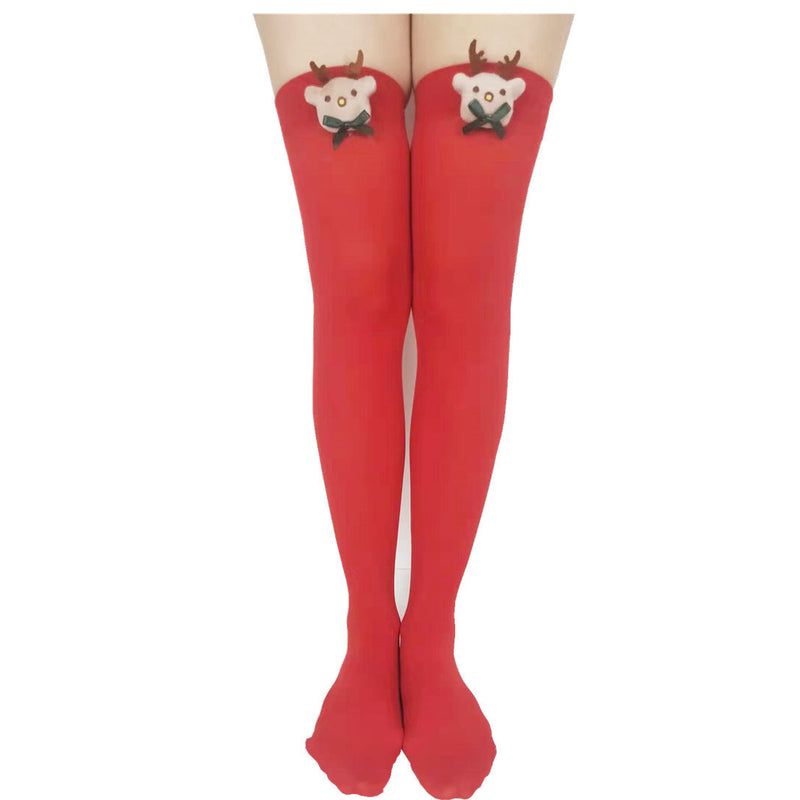 HKM-974547 Christmas Striped Socks with Fun Themed Designs – Red and Green Highlights