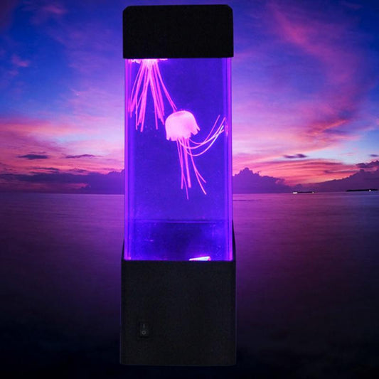 HKM-974611 Colorful LED Jellyfish Night Light with Volcanic Effect - Battery Operated or USB Compatible