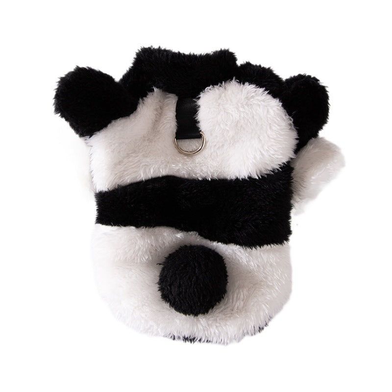 HKM-9746621 Cute Fluffy Winter Jacket for Dogs - Cow and Panda Designs, Available in Multiple Sizes