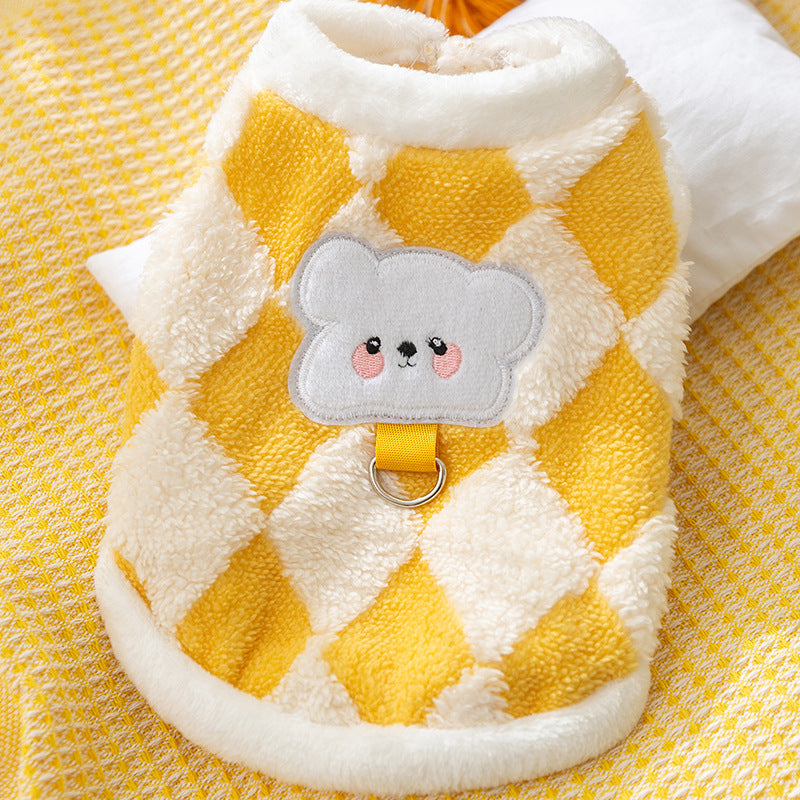 HKM-9746621 Cute Fluffy Winter Jacket for Dogs - Cow and Panda Designs, Available in Multiple Sizes