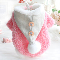HKM-9747005 Cozy Plush Princess Dog Coat for Fall and Winter in Blue and Pink