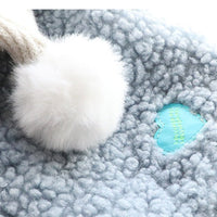 HKM-9747005 Cozy Plush Princess Dog Coat for Fall and Winter in Blue and Pink