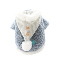 HKM-9747005 Cozy Plush Princess Dog Coat for Fall and Winter in Blue and Pink