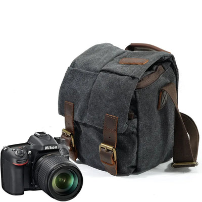 HKM-974803 Waterproof Retro Crossbody Bag for Micro SLR Photography - Ideal for Men and Women