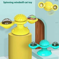 HKM-9749437 Interactive Cat Toy Set with Rotating Disk, Feather Teasers, and Windmill for Indoor Play and Exercise