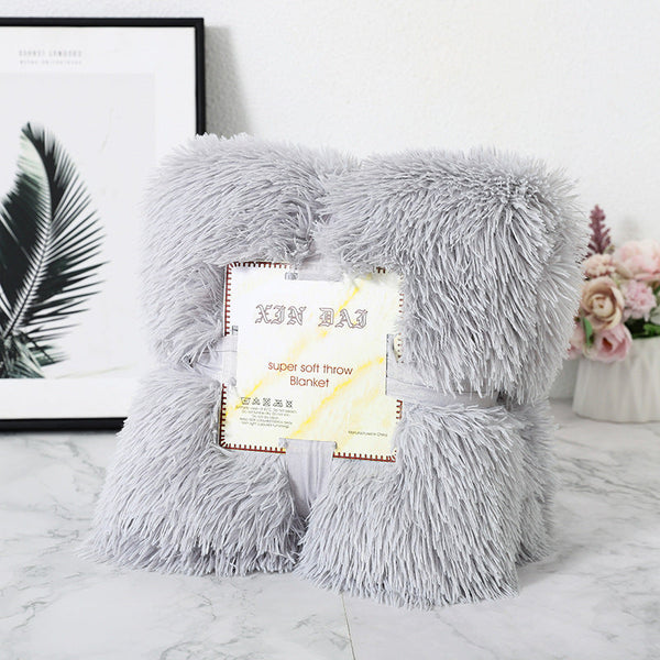 HKM-975059 Double-Sided Velvet Blanket and Pillow Cover Set, Solid Color, 70x50cm, Various Colors Available
