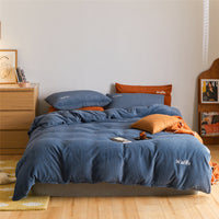 HKM-975251 Cozy Winter Fleece 4-Piece Bedding Set - Soft Polyester Sheets and Quilt Cover in Solid Color