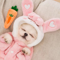HKM-9752765 Adorable Pink Rabbit Halloween Pajamas for Pets, Multiple Sizes Available