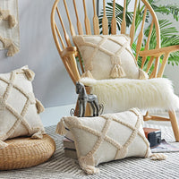 HKM-975315 Indian Wind Loop Velvet Hand-Tufted Pillowcase - Cotton and Polyester, Multiple Sizes Available