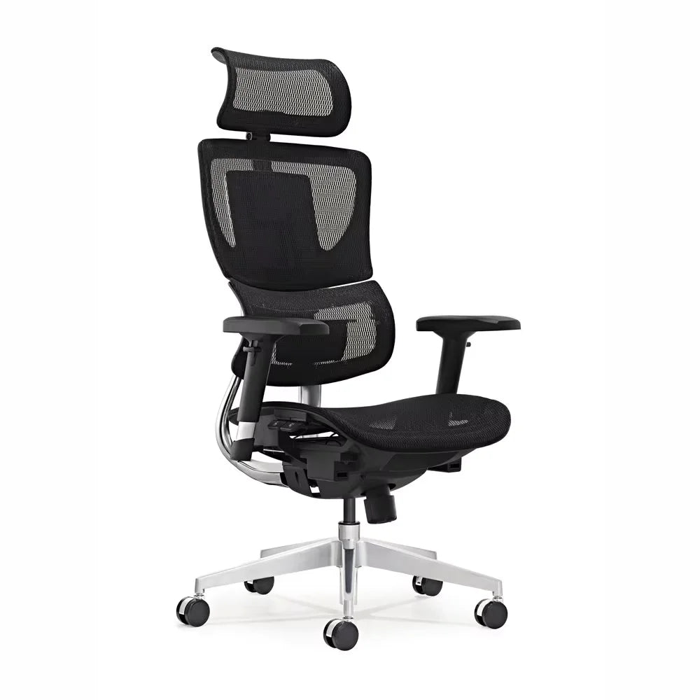 HKM-975379 Ergonomic Conference Chair with Adjustable Swivel and Footrest, Full Mesh Design