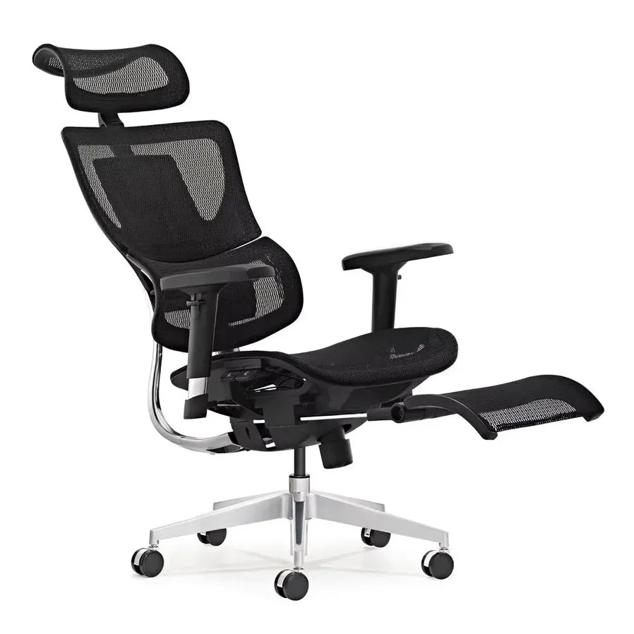 HKM-975379 Ergonomic Conference Chair with Adjustable Swivel and Footrest, Full Mesh Design