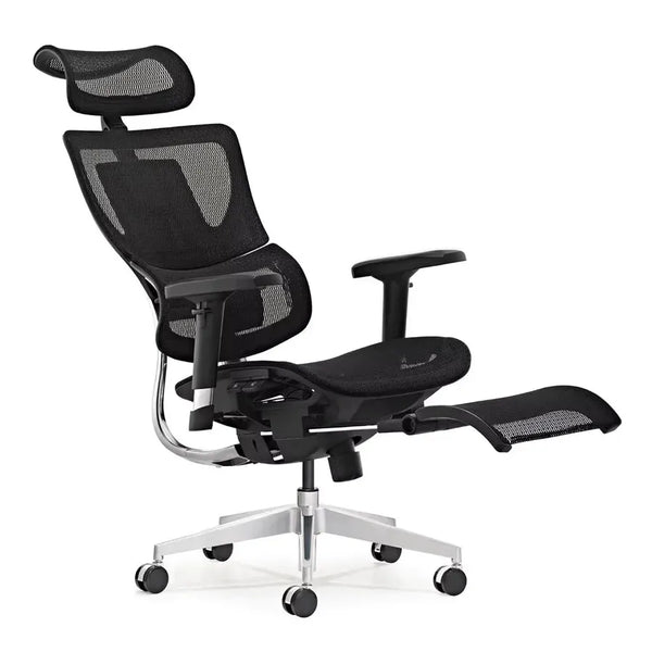HKM-975379 Ergonomic Conference Chair with Adjustable Swivel and Footrest, Full Mesh Design