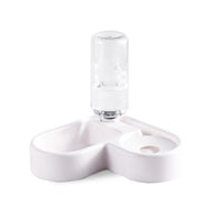 HKM-975443 Heart-Shaped Double Pet Bowl with Automatic Water Refilling - 500ml Capacity