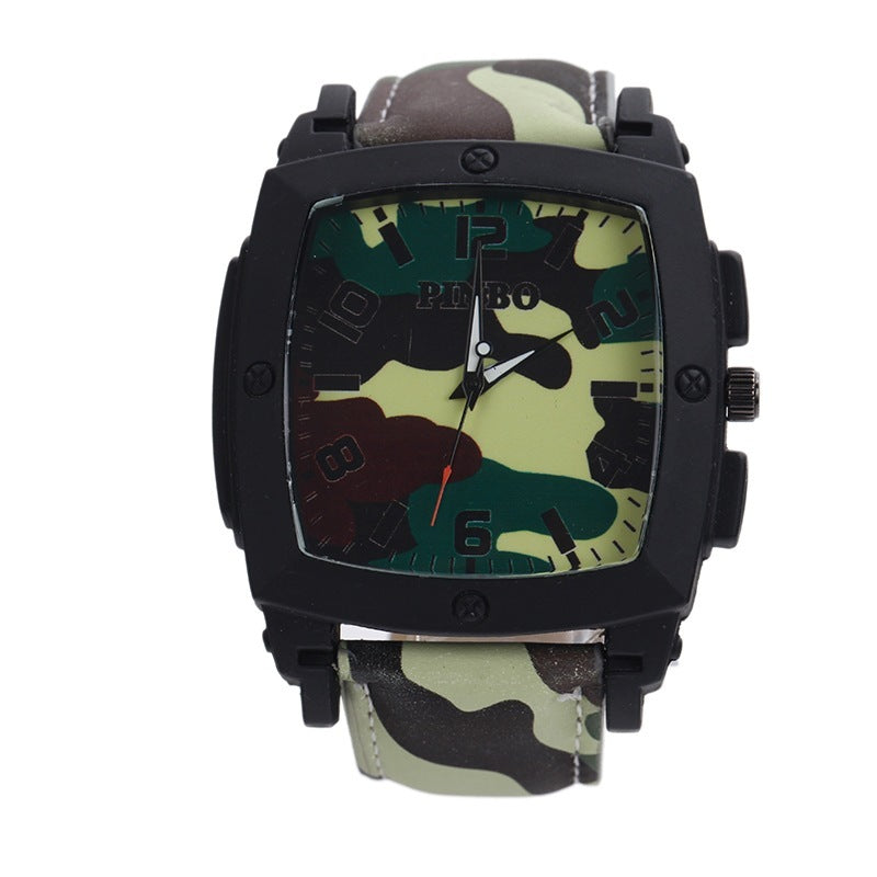 HKM-975443 Outdoor Sports Camouflage Watch with Wine Barrel Dial for Men