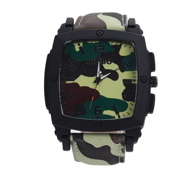 HKM-975443 Outdoor Sports Camouflage Watch with Wine Barrel Dial for Men