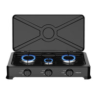 HKM-975443 Stainless Steel Outdoor Gas Stove with Three Burners for Household Cooking