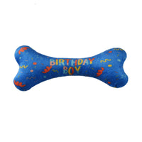 HKM-9755197 Pet Triangle Scarf and Birthday Toy Bone Set - Soft Cotton Polyester, Durable, Washable