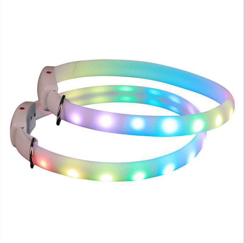 HKM-9756349 USB Rechargeable LED Dog Collar for Night Safety ¨C Weatherproof, Adjustable, Luminous Design