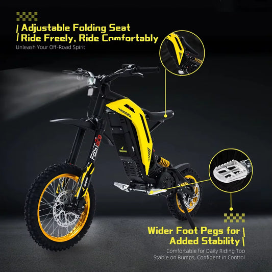 HKM-975635 3500W 48V Off-Road Electric Dirt Bike for Teenagers - Speed Up to 50km/h, Aluminum Frame, Max Load 75kg