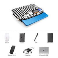 HKM-975635 Adjustable Canvas and PU Leather Laptop Bag for 15.6/14 Inch Devices
