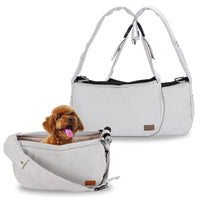 HKM-9756605 Pet Travel Shoulder Bag - Medium to Soft Oxford Material, Capacity Under 20L, Plain Design