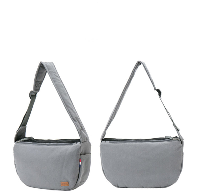 HKM-9756605 Pet Travel Shoulder Bag - Medium to Soft Oxford Material, Capacity Under 20L, Plain Design