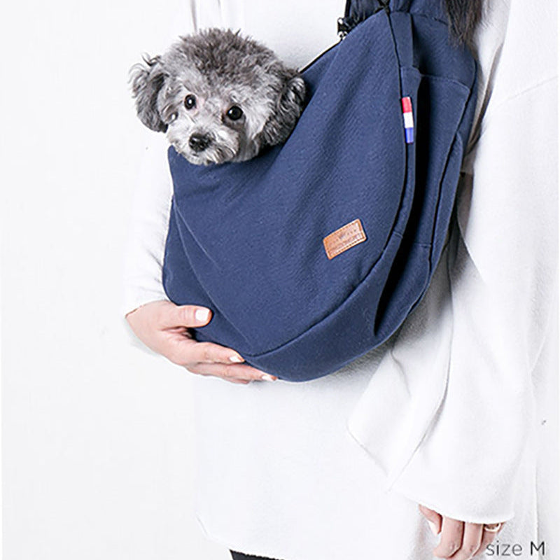 HKM-9756605 Pet Travel Shoulder Bag - Medium to Soft Oxford Material, Capacity Under 20L, Plain Design