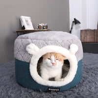 HKM-9758397 Warm Dual-Purpose Quilted Cat Nest for All Seasons