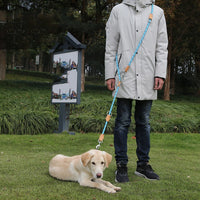 HKM-9759933 Durable Multifunctional Nylon Traction Rope with Zinc Alloy D Buckle for Dogs