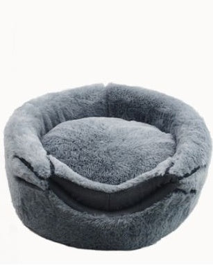 HKM-9760189 Cozy Semi-Closed Round Pet Nest with Plush Material and Dual Use