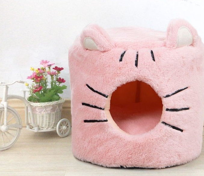 HKM-9760189 Cozy Semi-Closed Round Pet Nest with Plush Material and Dual Use