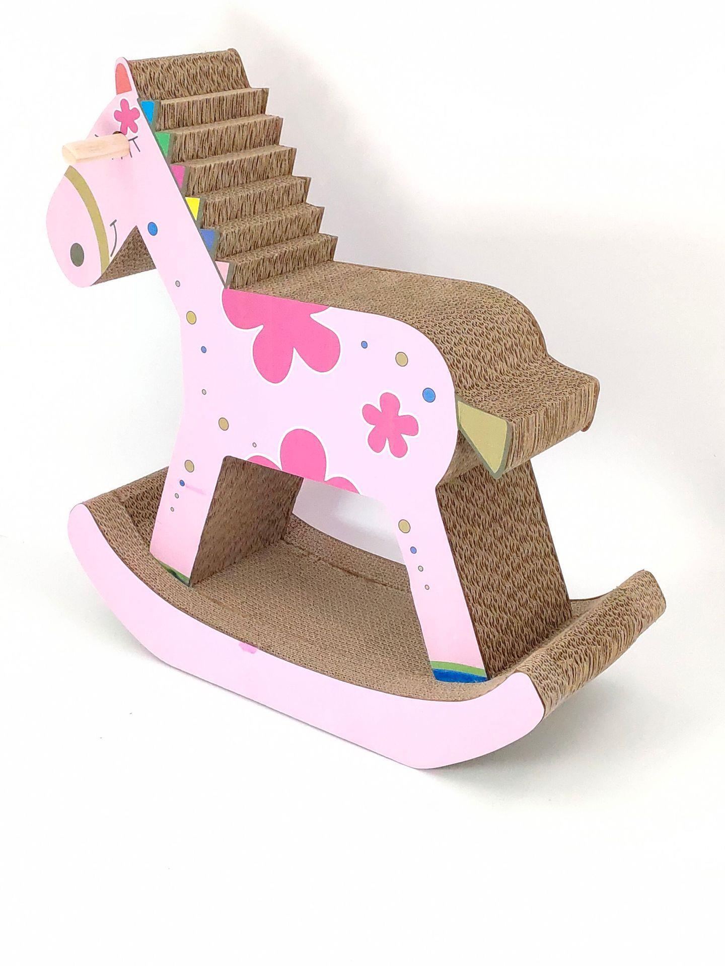 HKM-9760317 Cat Scratch Board in Pink and Blue Corrugated Paper - 60 x 60 x 28cm