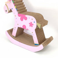 HKM-9760317 Cat Scratch Board in Pink and Blue Corrugated Paper - 60 x 60 x 28cm