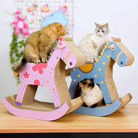 HKM-9760317 Cat Scratch Board in Pink and Blue Corrugated Paper - 60 x 60 x 28cm