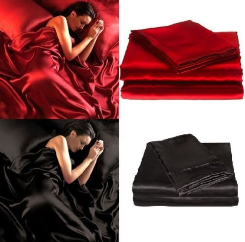 HKM-976083 Silk Satin Bedding Set for TWIN, FULL, QUEEN, KING Sizes - Soft & Comfortable Home Textiles