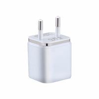HKM-976147 Dual USB Mobile Phone Charger - Electroplating in Gold, Silver, Orange, Blue, or Purple, 5V 2.1A Output with Short-Circuit Protection