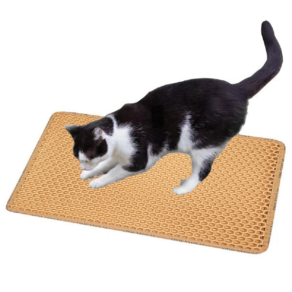 HKM-9761981 Double Layer Rice Shaped Cat Litter Mat for Easy Cleaning and Litter Trapping