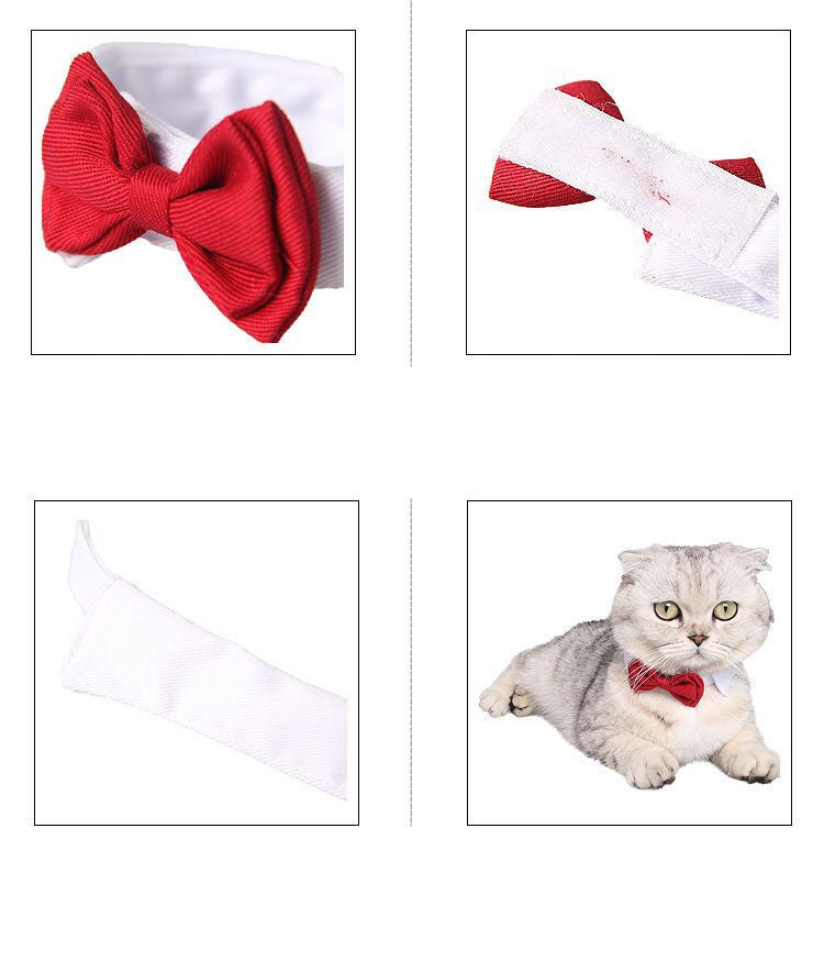 HKM-9762365 Stylish Cotton Bow Tie for Pets in Red and Black - Leisure Design