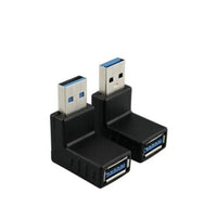 HKM-976275 90-Degree L-Shaped USB 3.0 Male to Female Adapter for Data Transfer and Charging