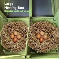 HKM-9763773 Large Wooden Chicken Coop with 2 Free-Range Doors, 2 Nesting Boxes, and Comfortable Perch