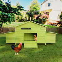 HKM-9763773 Large Wooden Chicken Coop with 2 Free-Range Doors, 2 Nesting Boxes, and Comfortable Perch