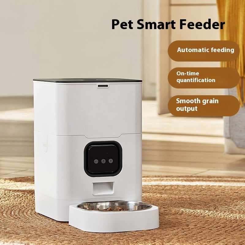 HKM-9763901 Smart WIFI Automatic Pet Feeder for Cats and Dogs with Voice Playback and Stainless Steel Bowl