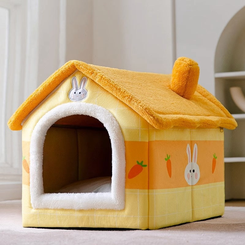 HKM-9764157 Cozy Autumn and Winter Cat Bed Kennel - Soft Cloth Pet Nest Available in Various Sizes and Designs