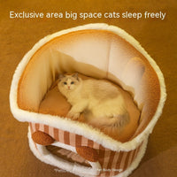 HKM-9764157 Cozy Autumn and Winter Cat Bed Kennel - Soft Cloth Pet Nest Available in Various Sizes and Designs