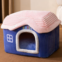 HKM-9764157 Cozy Autumn and Winter Cat Bed Kennel - Soft Cloth Pet Nest Available in Various Sizes and Designs
