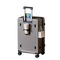 HKM-976467 3-Piece Business Luggage Set with PC Suitcases and Spinner Wheels, Includes Cup Holder