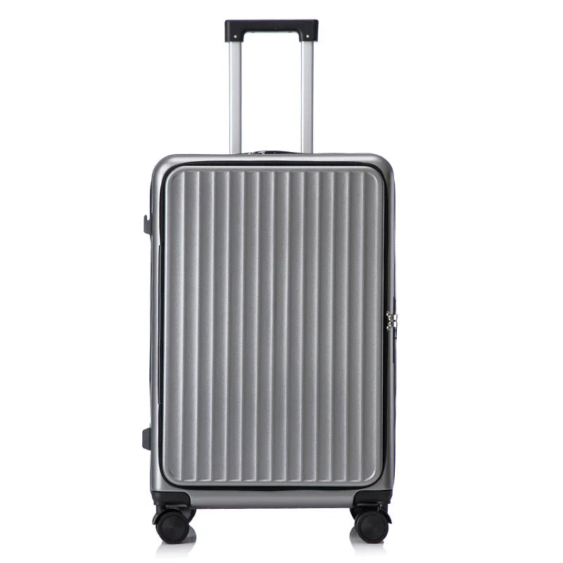 HKM-976467 3-Piece Business Luggage Set with PC Suitcases and Spinner Wheels, Includes Cup Holder