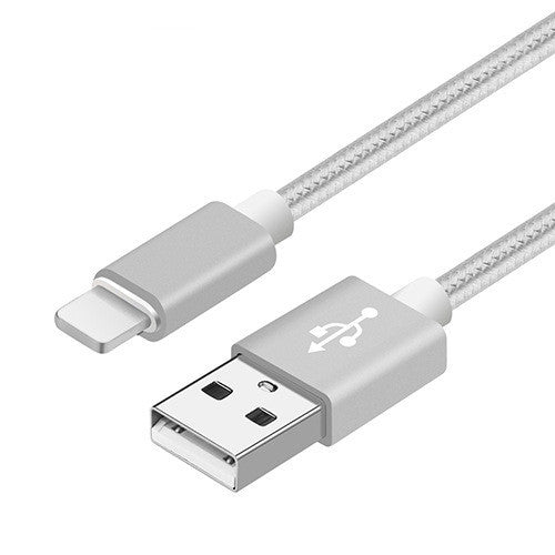 HKM-976467 Nylon Braided V8 Charging Cable Compatible with iPhone and Android Devices - Various Colors and Lengths