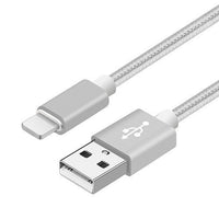 HKM-976467 Nylon Braided V8 Charging Cable Compatible with iPhone and Android Devices - Various Colors and Lengths