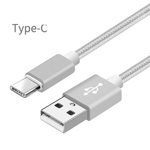 HKM-976467 Nylon Braided V8 Charging Cable Compatible with iPhone and Android Devices - Various Colors and Lengths